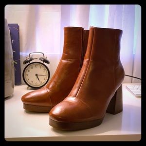 ASOS Rhonda Wide Tan Boots